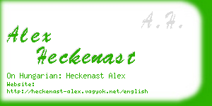 alex heckenast business card